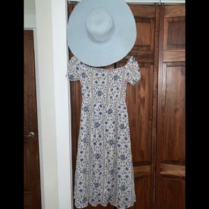 Blue and white dress